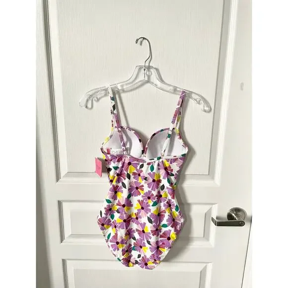 Kate Spade Floral One Piece Swimsuit Wallflower White XS New - Picture 6 of 13